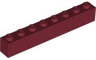 Brick 1 x 8 in Dark Red
