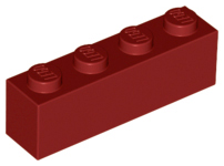 Brick 1 x 4 in Dark Red
