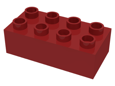 Duplo Brick 2 x 4 in Dark Red