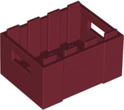 Box / Crate with Handholds 3 x 4 x 1 2/3 in Dark Red