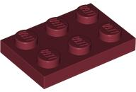 Plate 2 x 3 in Dark Red