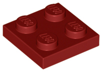 Plate 2 x 2 in Dark Red