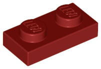 Plate 1 x 2 in Dark Red