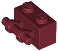 Brick Special 1 x 2 with Handle in Dark Red