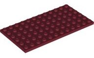 Plate 6 x 12 in Dark Red
