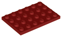 Plate 4 x 6 in Dark Red
