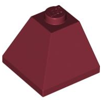 Brick Sloped 45° 2 x 2 Double Convex in Dark Red