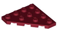 Wedge Plate 4 x 4 Cut Corner in Dark Red