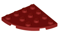 Plate Round Corner 4 x 4 in Dark Red