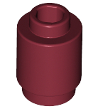 Brick Round 1 x 1 Open Stud in Dark Red