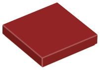 Tile 2 x 2 with Groove in Dark Red