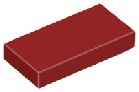 Tile 1 x 2 with Groove in Dark Red