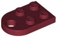 Plate Special 3 x 2 with Rounded End, Hole in Dark Red