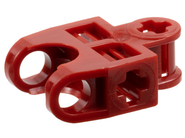 Technic Axle Connector 2 x 3 with Ball Socket, Open Sides in Dark Red