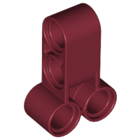 Technic Pin Connector Perpendicular Long in Dark Red