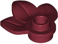 Plant, Plate 1 x 1 Round with 3 Leaves in Dark Red
