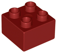 Duplo Brick 2 x 2 in Dark Red