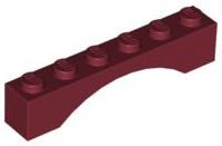 Brick Arch 1 x 6 in Dark Red