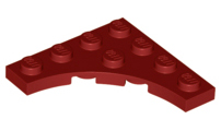 Plate Special 4 x 4 with 3 x 3 Quarter Round Cutout in Dark Red