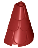 Tower Roof 2 x 4 x 4 Half Cone Shaped with Roof Tiles in Dark Red