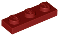 Plate 1 x 3 in Dark Red