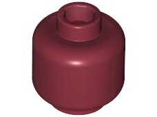 Minifig Head [Plain] [Hollow Stud] in Dark Red