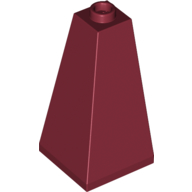 Brick Sloped 75° 2 x 2 x 3 Double Convex in Dark Red