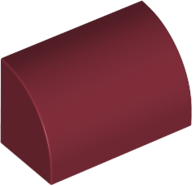 Brick Curved 1 x 2 x 1 No Studs in Dark Red