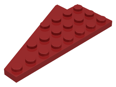 Wedge Plate 8 x 4 Wing Right with Stud Notch in Dark Red