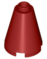 Cone 2 x 2 x 2, Open Stud in Dark Red
