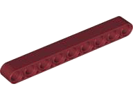 Technic Beam 1 x 9 Thick in Dark Red