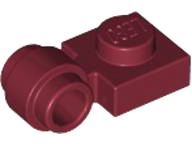 Plate Special 1 x 1 with Clip Light, Bar Hole [Thick Ring] in Dark Red