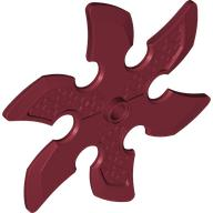 Large Figure Weapon 6 Blade Ninja Star / Shuriken in Dark Red