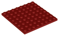 Plate 8 x 8 in Dark Red