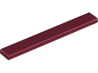 Tile 1 x 8 with Groove in Dark Red