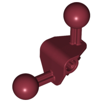 Large Figure Skeletal, Limb, Angular 90°, 4 x 4 x 2 with 2 Ball Joints, and Axle Hole in Dark Red