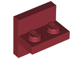 Bracket 2 x 2 with 1 x 2 Vertical Studs in Dark Red