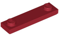 Plate Special 1 x 4 with 2 Studs with Groove [New Underside] in Dark Red