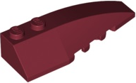 Brick Wedged, Curved 6 x 2 Right, Inner Ridges in Dark Red