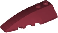 Brick Wedged, Curved 6 x 2 Left, Inner Ridges in Dark Red