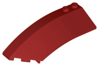 Brick Wedged, Curved 8 x 3 x 2 Open Left in Dark Red