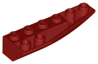 Brick Wedged, Curved Inverted 6 x 2 Right in Dark Red