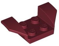 Mudguard 2 x 4 with 2 x 2 Studs and Flared Wings in Dark Red