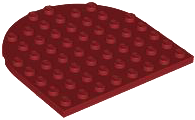 Plate 8 x 8 with Rounded End in Dark Red