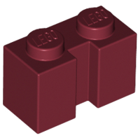 Brick Special 1 x 2 with Groove in Dark Red