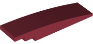 Brick Curved 8 x 2 No Studs in Dark Red