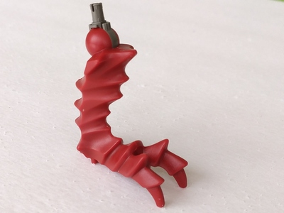 Large Figure Limb, Leg with Pin (Ooni) in Dark Red