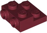 Plate Special 2 x 2 x 2/3 with Two Studs On Side and Two Raised [Half Hollow Anti-stud] - Updated Version in Dark Red