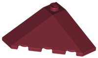 Brick Wedged, Sloped 18° 4 x 4 Corner in Dark Red