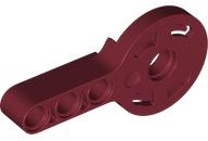 Technic Rotation Joint Disk with Pin Hole and 3L Beam Thick in Dark Red